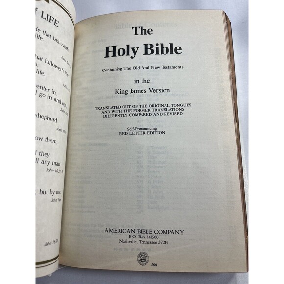 1984 American Bible White Holy Bible Red Letter Our Treasured Memories Edition - Picture 9 of 10